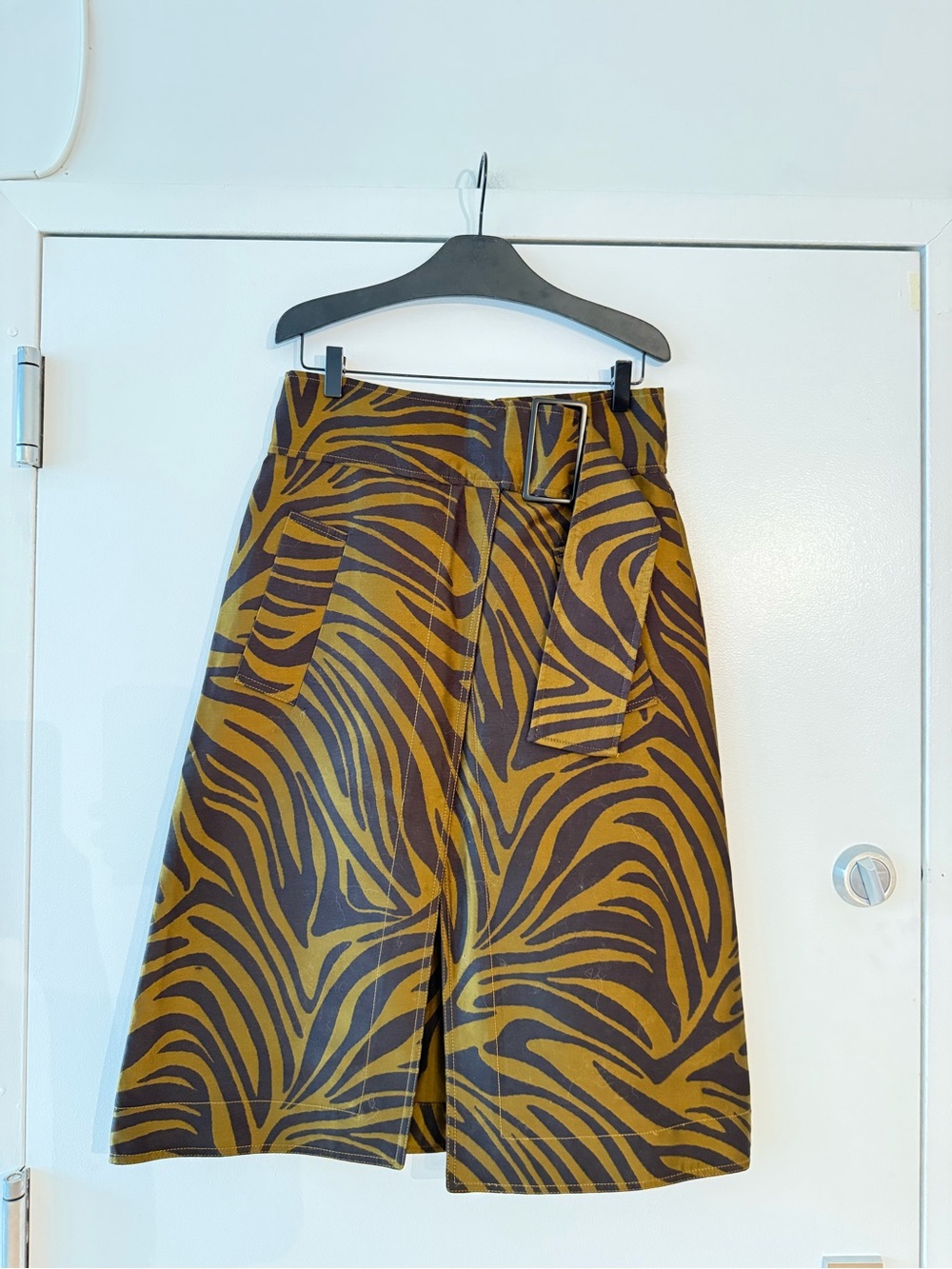 3.1 Phillip Lim Brown and Black Zebra-Print Skirt - Picture 6 of 10